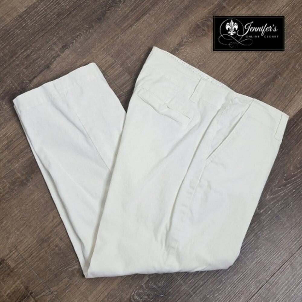 Express Women's Cream/Off White Cropped Chino Pants Size 6